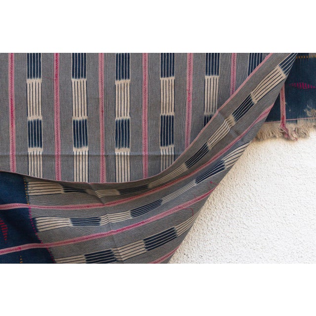 Vintage Baoule African "Bandama Sunset" Ikat Throw For Sale In Los Angeles - Image 6 of 7