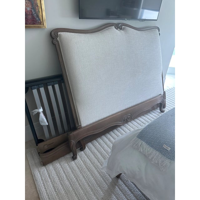 2010s Mid-Century French Roche Bubois Queen Bed This Item Is Unmarked. Headboard Does Not Have Any Design. Substructure to Support Mattress Is Included. For Sale - Image 5 of 9