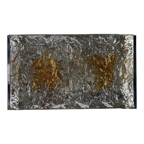 Vintage Wall Lamp in Aluminium & Glass, Italy, 1960s For Sale