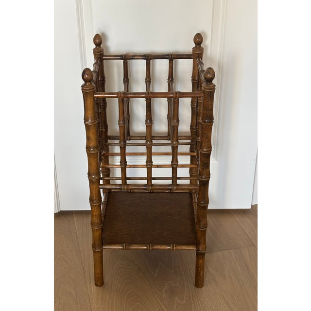 Vintage Faux Bamboo Magazine Rack For Sale - Image 10 of 12