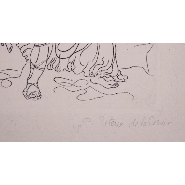 Edipe is an original Etching print realized by the artist Paul Titeux de La Croix. Hand Signed and dated on the right...