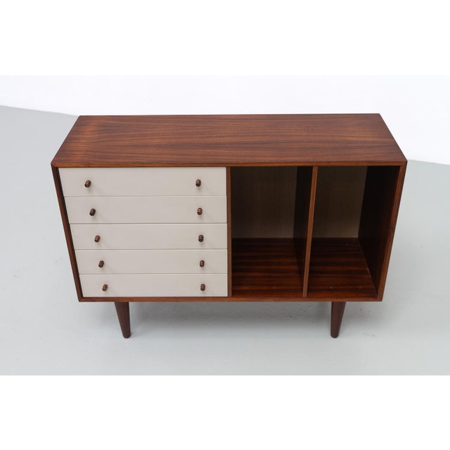 Danish Rosewood Sideboard with Drawers by HG Furniture, 1960s. Scandinavian Mid-Century Modern small sideboard or dresser...