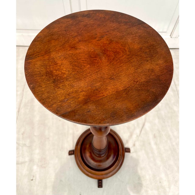 Early 20th C. Victorian Art Deco Mahogany Pedestal Plant Stand For Sale - Image 12 of 12