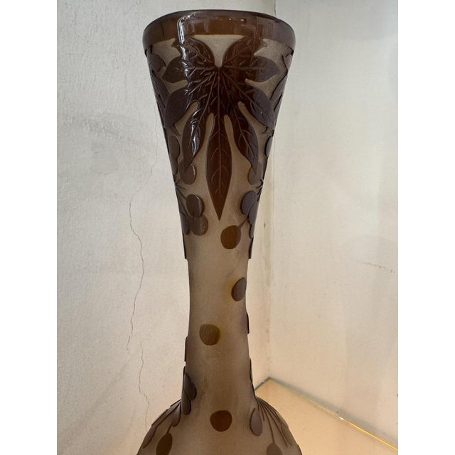 Jugendstil Vase with Floral Decoration from Emile Gallé, 1890s For Sale - Image 4 of 9