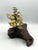 Mid-Century Brutalist Gilt Bronze Bonsai Tree Sculpture on Burl Wood Basee For Sale - Image 13 of 18