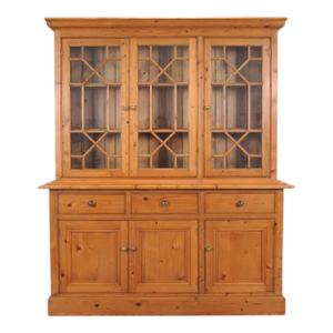 Country English Georgian Pine Bookcase Astragal Glazed Doors