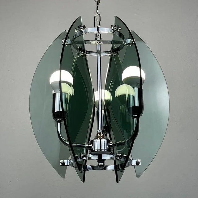 Mid-Century Gray Pendant Lamp from Veca, Italy, 1980s For Sale - Image 12 of 13