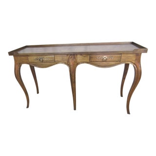 Baker Furniture Company French Style Oak Console With Two Drawers For Sale
