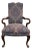 Vintage Queen Anne Style Gooseneck Arm Mahogany Library Chair For Sale