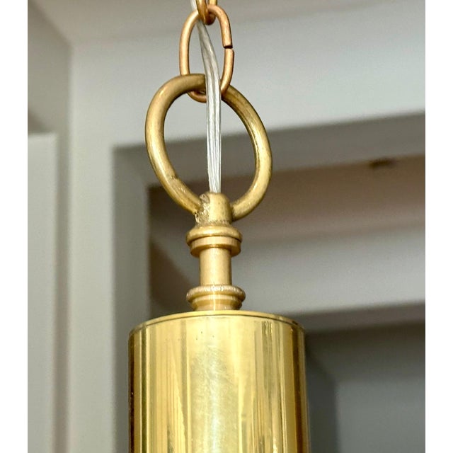 Sciolari 13 Light Ice Cube Glass Brass Chandelier For Sale - Image 13 of 17
