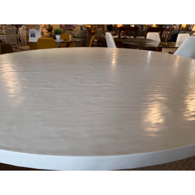Mr Brown Mr. Brown London "Armand" Stacked Gesso & Brass Round Dining Table For Sale - Image 4 of 10