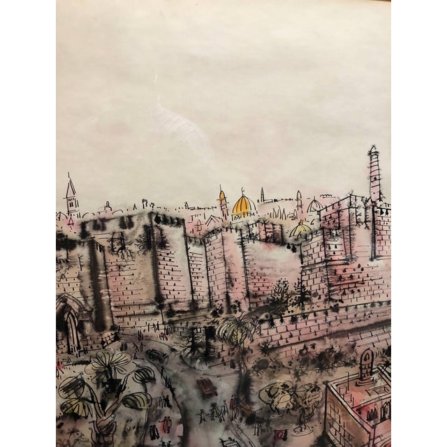 Jossi SternOld City Jerusalem City Walls landscape Scene Painting, Judaica For Sale - Image 4 of 4