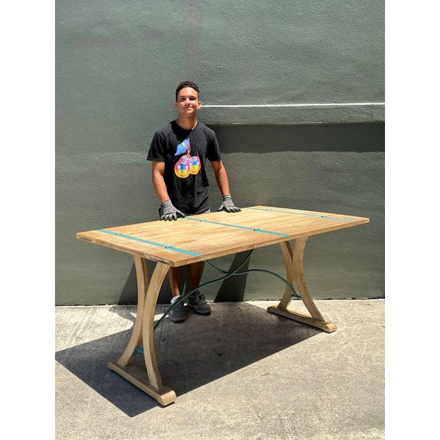 Vintage Wood and Metal Extendable Console Table For Sale - Image 12 of 18