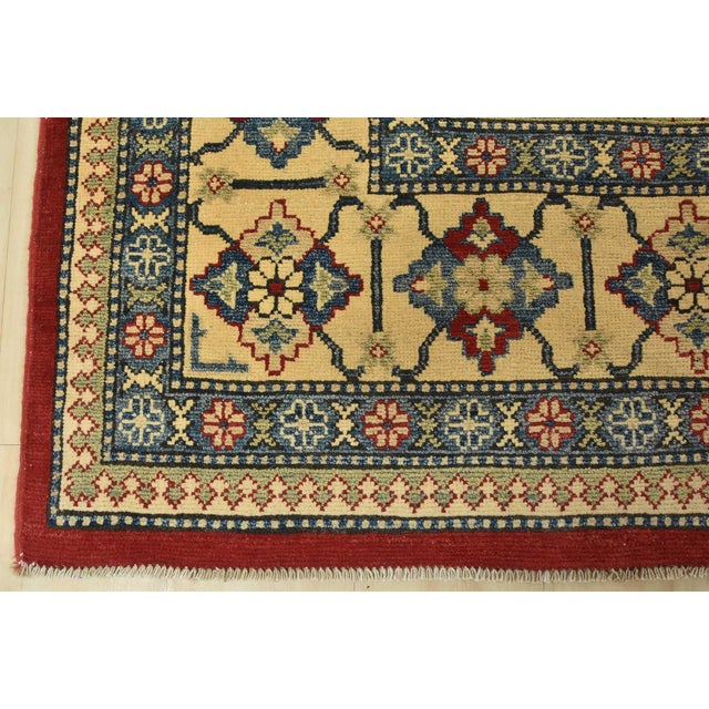 Kazak Rug 10′ X 14’5” Red Wool Traditional Hand-Knotted Oriental Carpet For Sale - Image 12 of 15