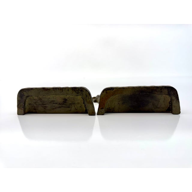 Bronze Pair of Vintage Cast Iron Lion Bookends in the Style of Hubley With Aged Patina For Sale - Image 8 of 8
