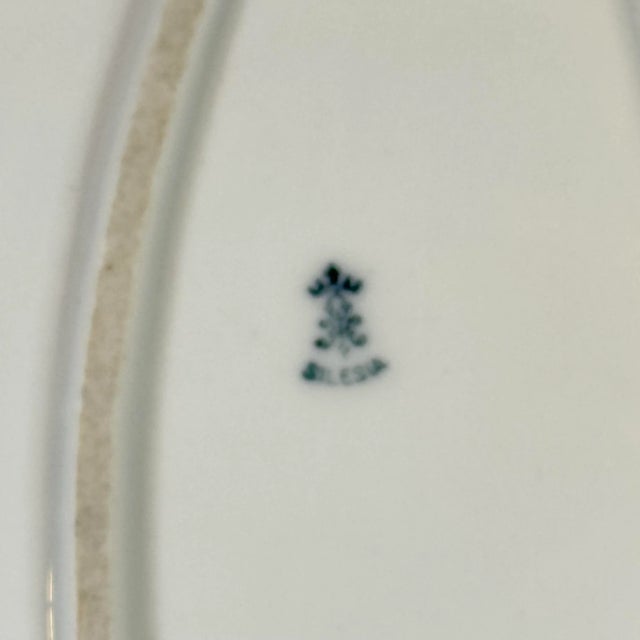 Early 20th Century Antique Hermann Ohme Silesia Platter Hand-Painted Porcelain European Country Table Decor For Sale - Image 5 of 8