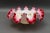 Victorian Antique Victorian Hand Painted Cranberry Ruffled Edges Glass Brides Basket Bowl For Sale - Image 3 of 10