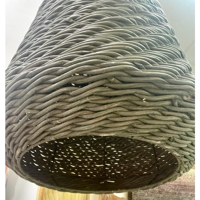 Woven Wicker Oversize Light Pendant For Sale In Charleston - Image 6 of 8