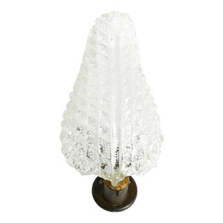 Italian Murano Glass Wall Lamp in the Shape of a Leaf from Barovier & Toso, 1960s For Sale