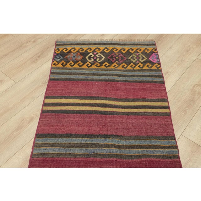 1950s Traditional Red Striped Kilim Rug For Sale - Image 10 of 13