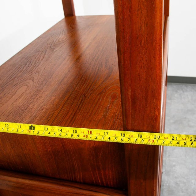 Mid Century Modern Room Divider Teak Freestanding Shelving Unit Cabinet MCM For Sale - Image 11 of 11