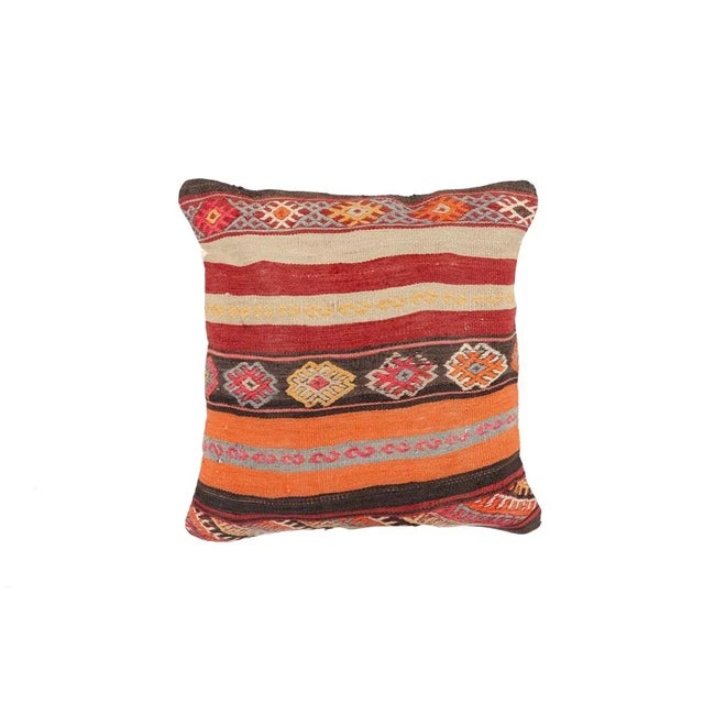 Embroidered Kilim Rug Pillow Cover For Sale - Image 4 of 4