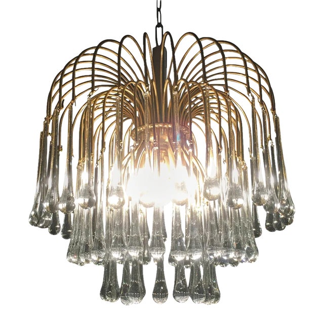 Murano Chandelier in the Style of Venini, 1960s For Sale