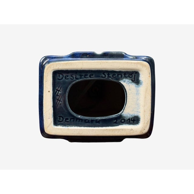 Désirée Stentøj, Blue Glazed Stoneware, Large Table Lamp, Denmark, 1970s For Sale - Image 12 of 12