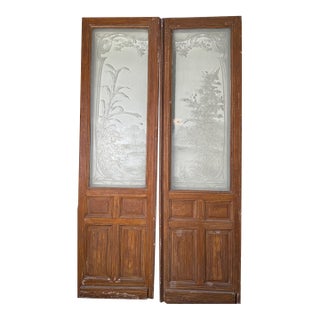 French 19th Century Etched Glass Doors For Sale