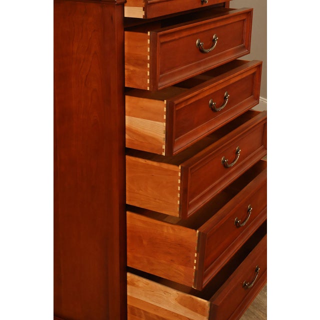 Wood Ethan Allen 'Medallion' Cherry Tall Chest of Drawers For Sale - Image 7 of 18