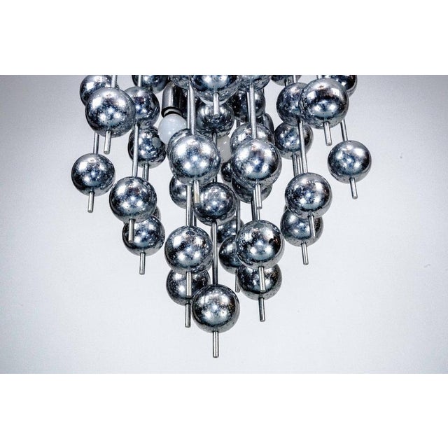 Italian Chrome Chandelier with Spherical Elements, 1970s For Sale - Image 4 of 17
