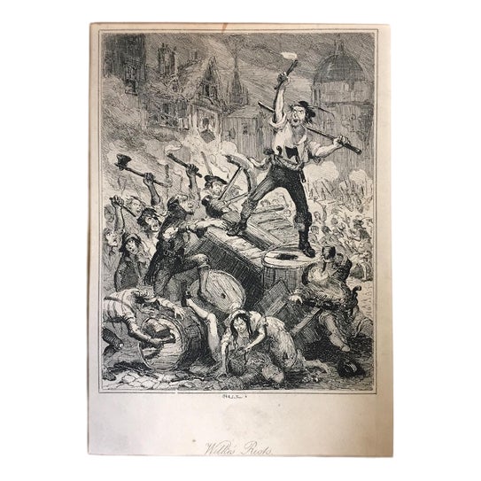 Browne Hablot Knight, Wilkes Riots, Etching, Mid 19th Century | Chairish