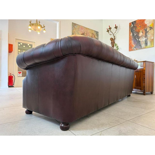 Chesterfield Four Seater Club Sofa in Oxblood For Sale - Image 6 of 18