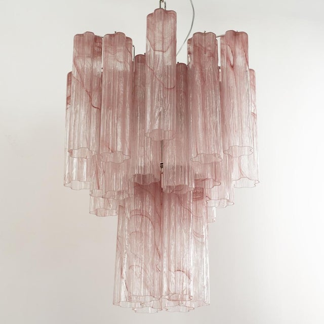 1980s Italian Chandelier in Pink Murano Glass, 1980s For Sale - Image 5 of 11