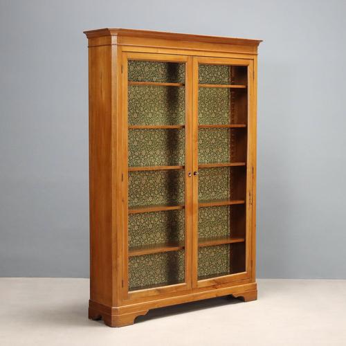 Italian Bookcase in Walnut Fir and Glass For Sale - Image 10 of 10