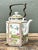 White Vintage Chinoiserie Glazed Ceramic Botanical Tea Pot For Sale - Image 8 of 12