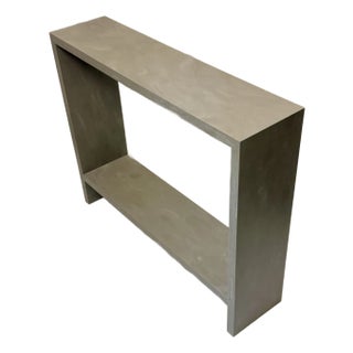 1990s Minimalist Micro-Polished Concrete Skinny Console / Side Table For Sale