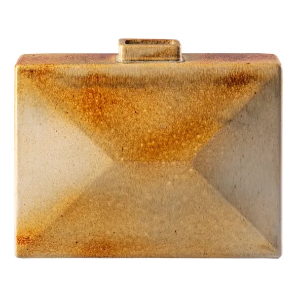 Rectangular Vase in Glazed Ceramic by Leandro Lega, 1982 For Sale