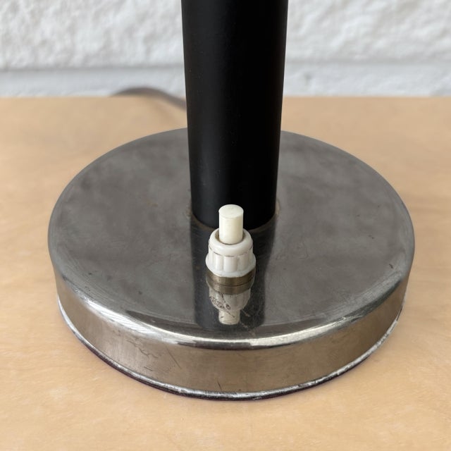 Vintage Scandinavian Table Lamp in Chrome and Steel, Sweden, 1940s For Sale - Image 11 of 13