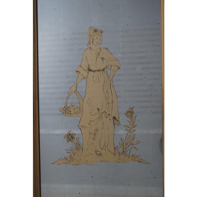 Ej Victor Chinoiserie Eglomise Mirror Door Bar Cabinet For Sale - Image 9 of 18