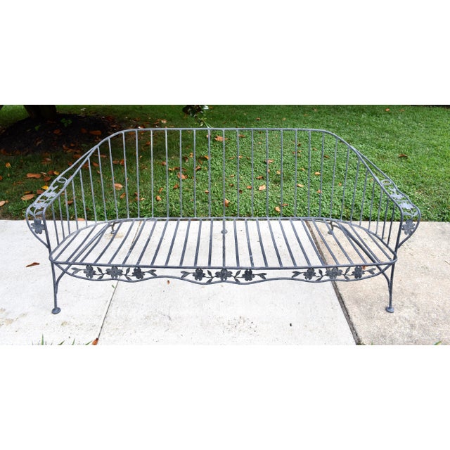 French Wrought Iron Faux Bois Sofa in Dogwood Form, Mid-Century Modern For Sale - Image 3 of 13