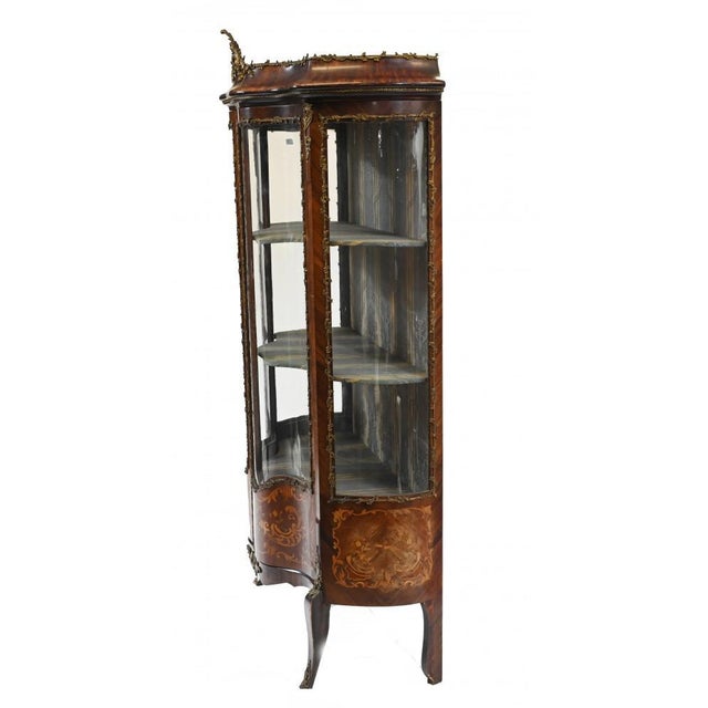 French Empire Inlaid Display Cabinet, 1880s For Sale - Image 10 of 14