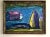 Paint 1980s Colette Calilhanna "Purple Village" Expressionist Acrylic Framed Painting For Sale - Image 7 of 11