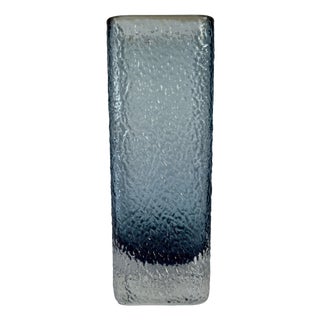 Mid-Century Modern Scandinavian Ice Glass Pillar Vase by Glimma Glasbruk, 1960s For Sale