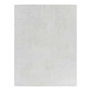 Rug & Kilim’s Modern Patchwork Kilim in White With Muted Geometric Patterns For Sale