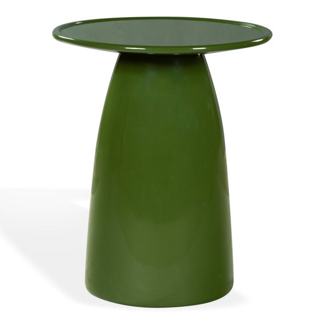Green Stephan Concrete High Gloss Accent Table in Olive Green For Sale - Image 8 of 9
