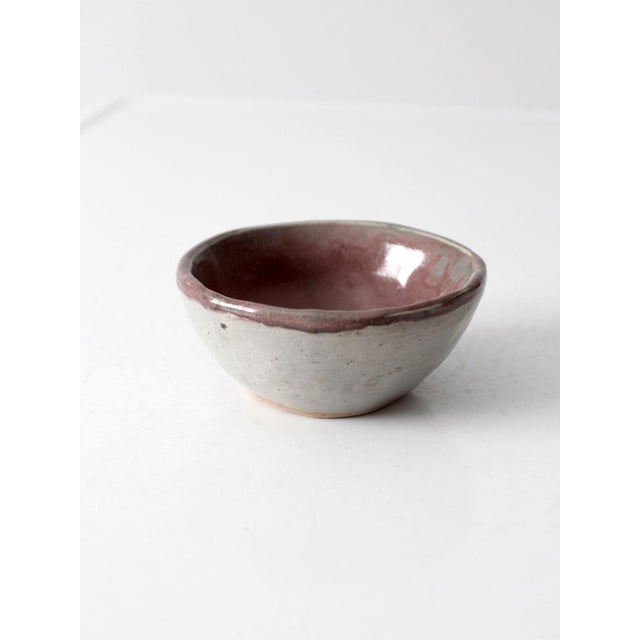 Mauve Vintage Handmade Studio Pottery Bowl For Sale - Image 8 of 13