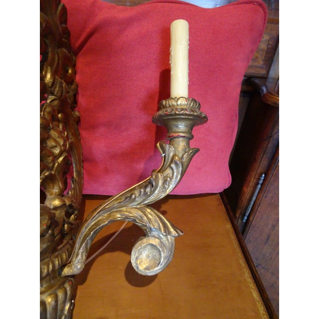 19th Century Italian Giltwood Sconces, a Pair For Sale - Image 9 of 13