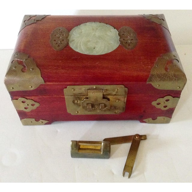 Chinese Rosewood & Jade Jewelry Box Chairish