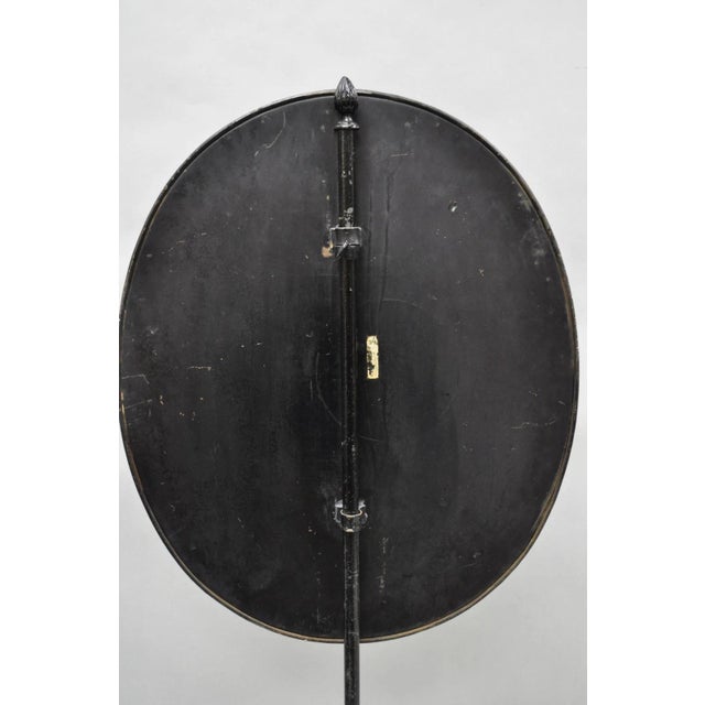 Antique French Victorian Tole Metal Hand Painted Floral Adjustable Firescreen For Sale - Image 10 of 15